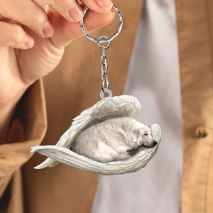 Great pyrenees Sleeping Angel Acrylic Keychain