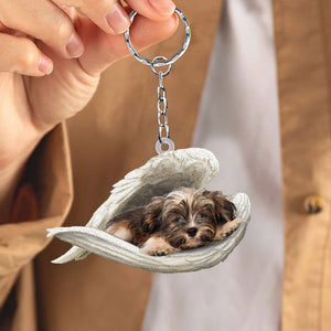 Havanese Sleeping Angel Acrylic Keychain