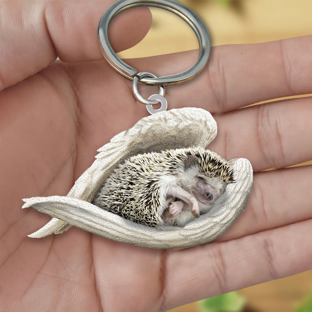 Hedgehog Sleeping Angel Acrylic Keychain