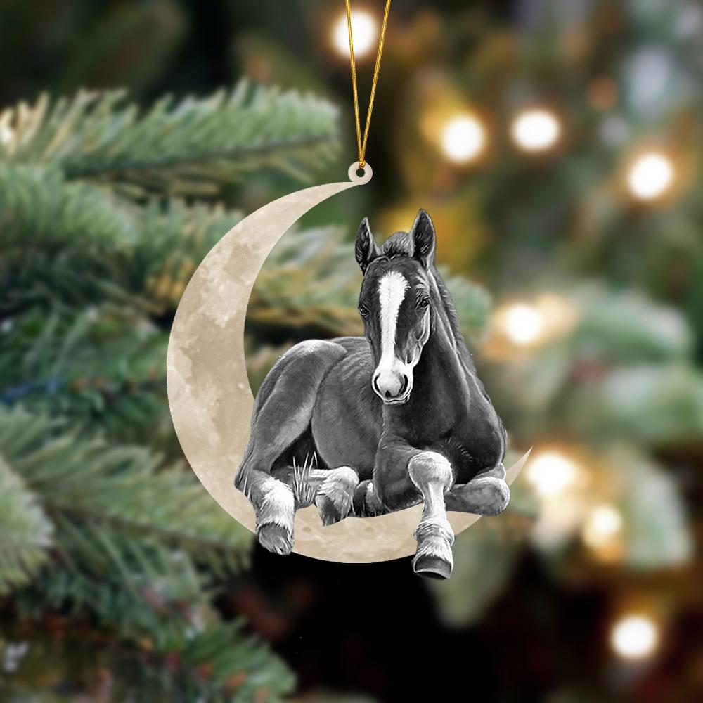 Horse Sits On The Moon Hanging Ornament