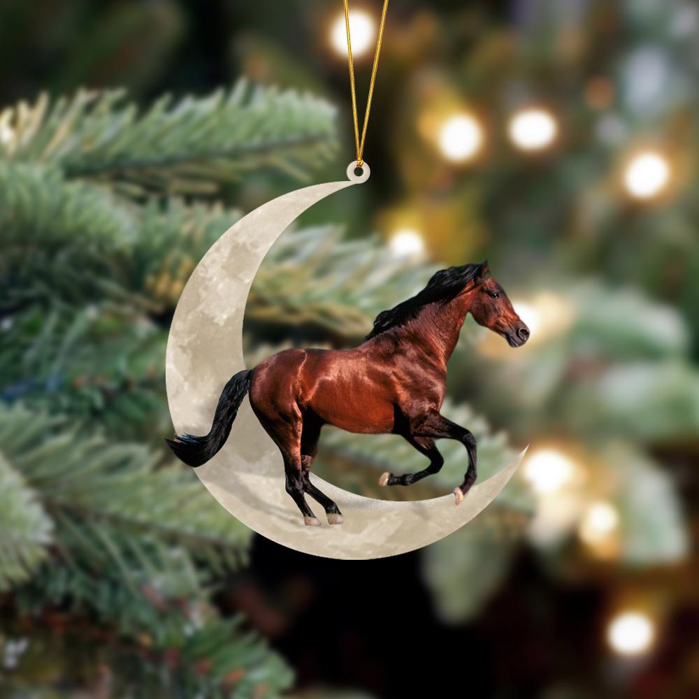 Horse Sits On The Moon Hanging Ornament