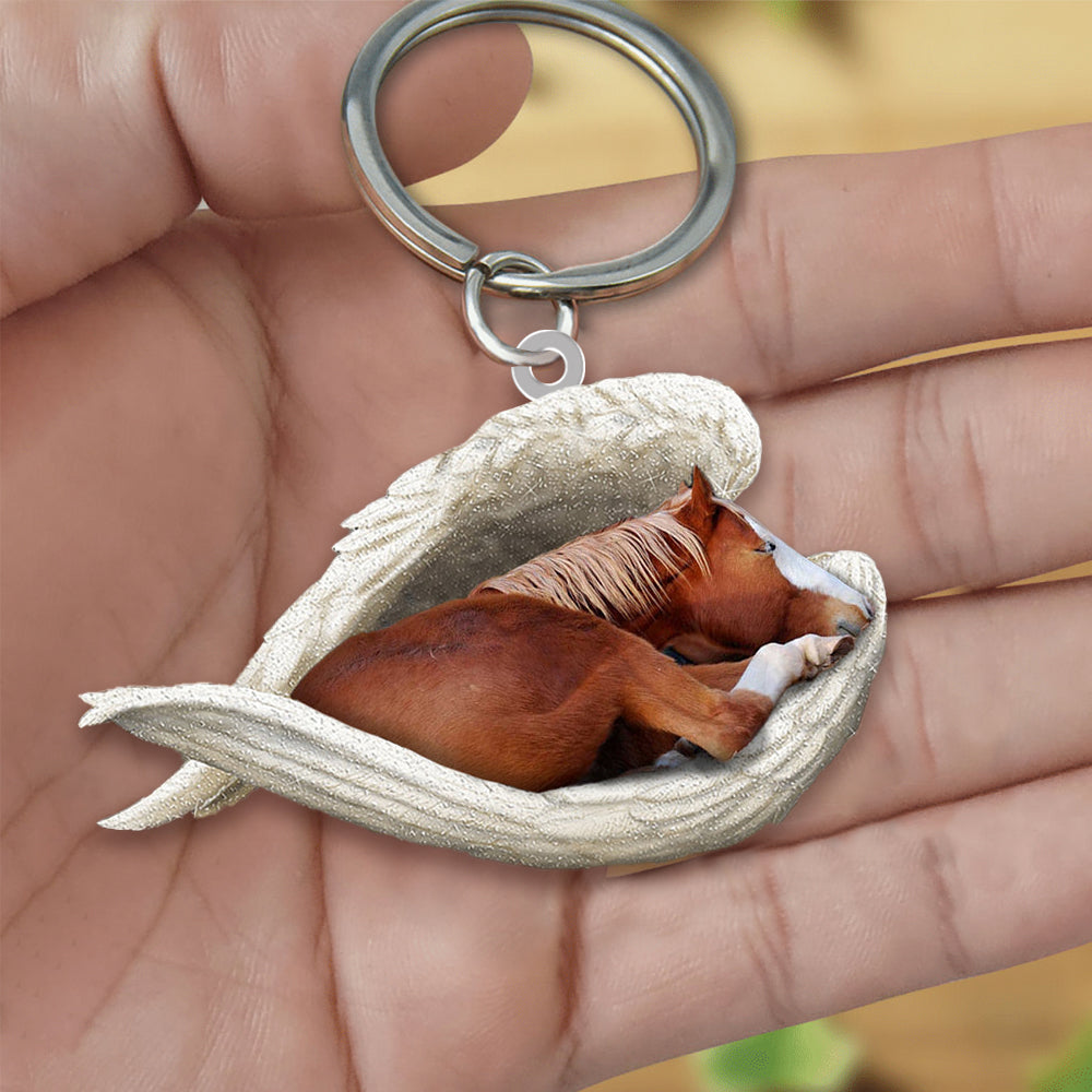 Horse Sleeping Angel Acrylic Keychain