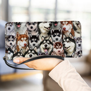 A Bunch Of Huskies Clutch Purse