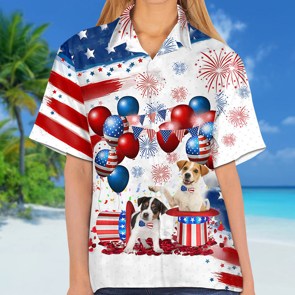 Jack Russell Terrier Independence Day Hawaiian Shirt OKBANDS