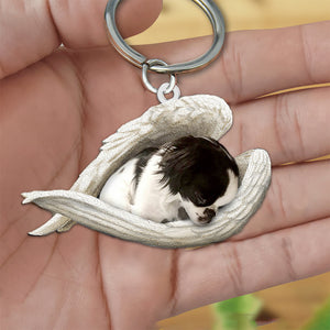 Japanese Chin Sleeping Angel Acrylic Keychain