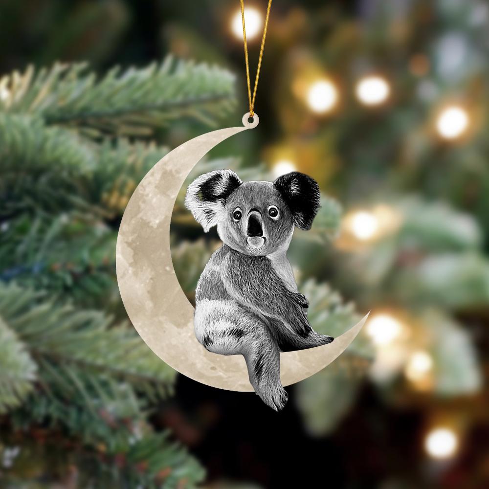 Koala Sits On The Moon Hanging Ornament