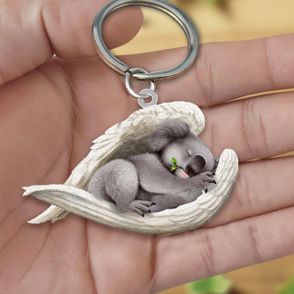 Koala Sleeping Angel Acrylic Keychain