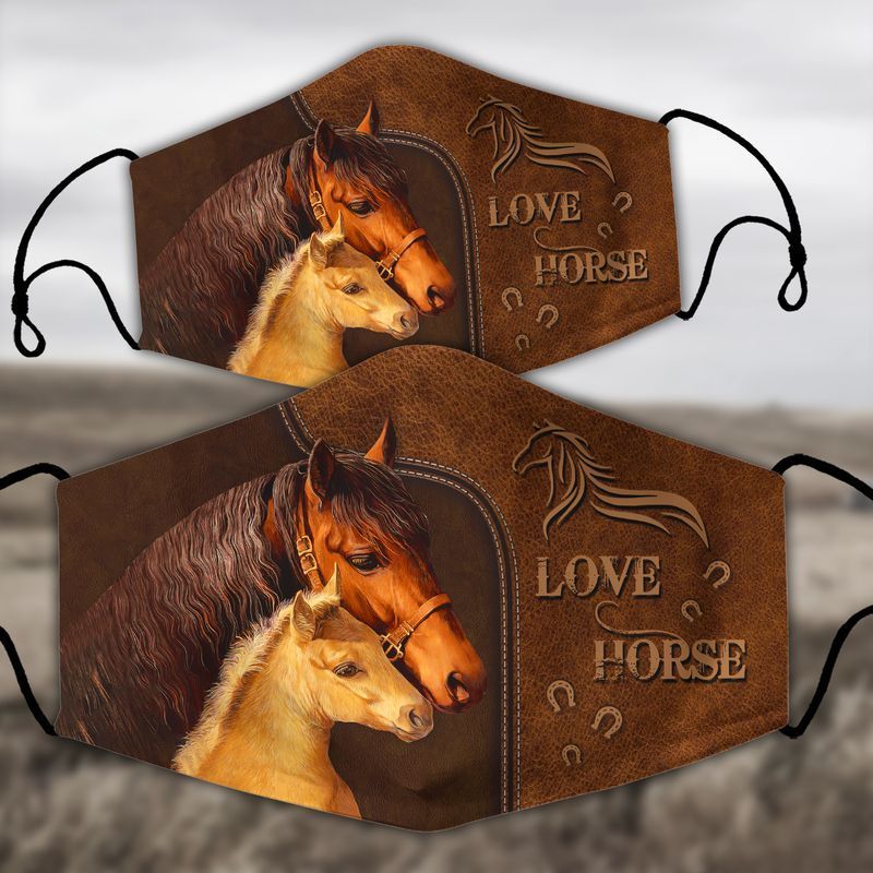 LOVE HORSE08 Face Mask