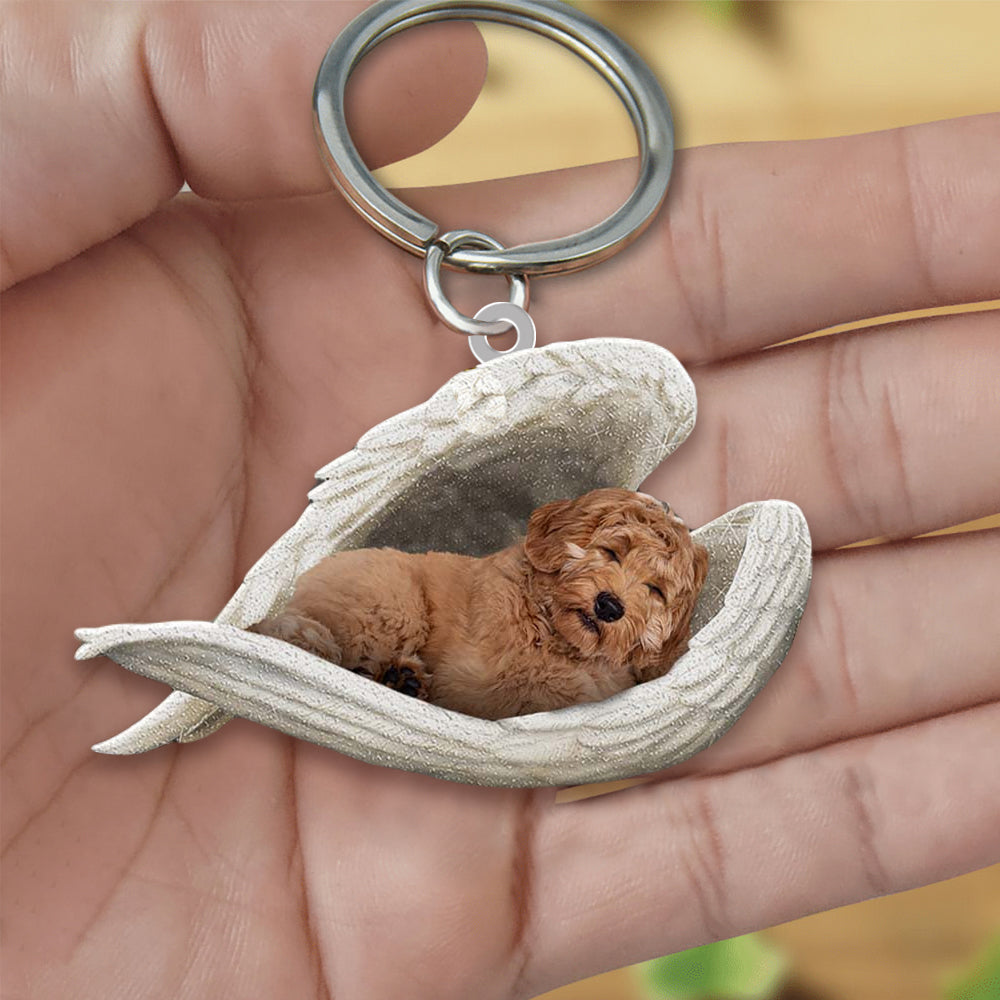 Labradoodle Sleeping Angel Acrylic Keychain