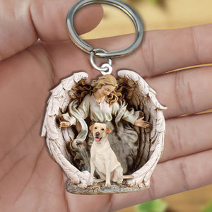 Angel Hug Labrador Acrylic Keychain