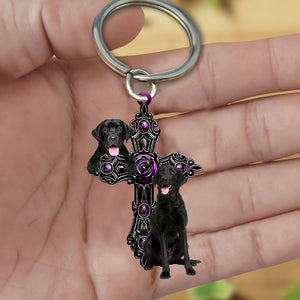Labrador Retriever 2 Pray For God Acrylic Keychain