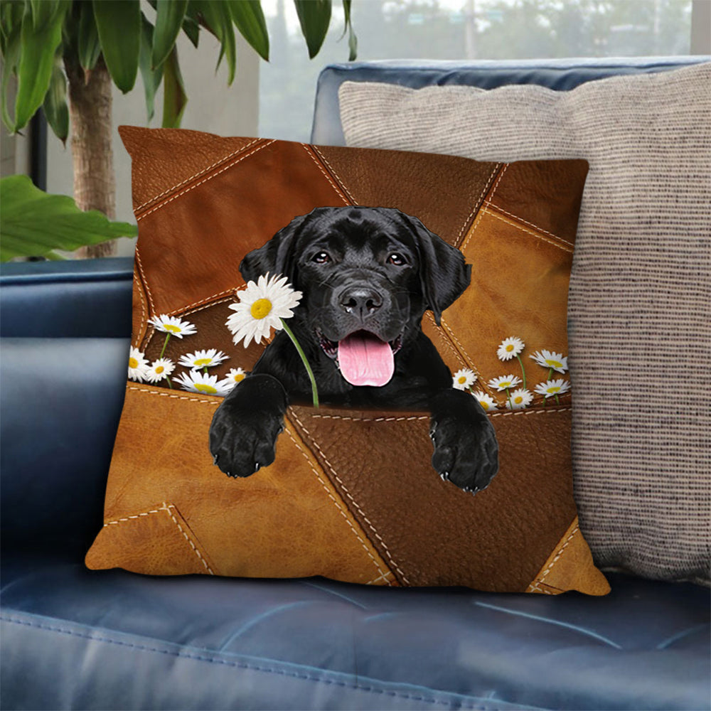 Labrador Retriever 2 Holding Daisy Pillow Case