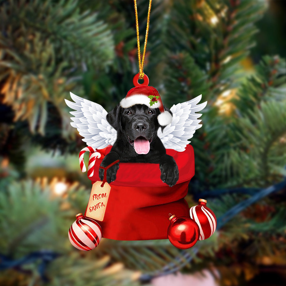 Labrador Retriever 2 Angel Gift From Santa Christmas Ornament