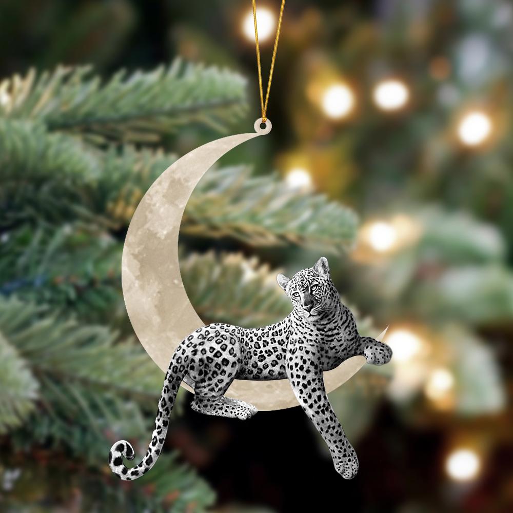 Leopard Sits On The Moon Hanging Ornament