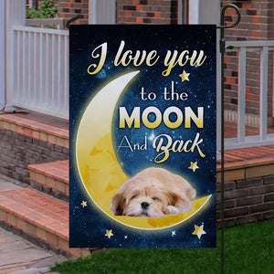 Lhasa Apso I Love You To The Moon And Back Garden Flag