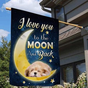 Lhasa Apso I Love You To The Moon And Back Garden Flag