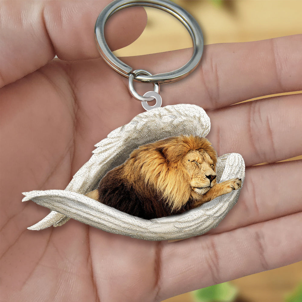 Lion Sleeping Angel Acrylic Keychain