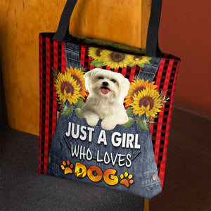 Maltese-Just A Girl Who Loves Dog Tote Bag