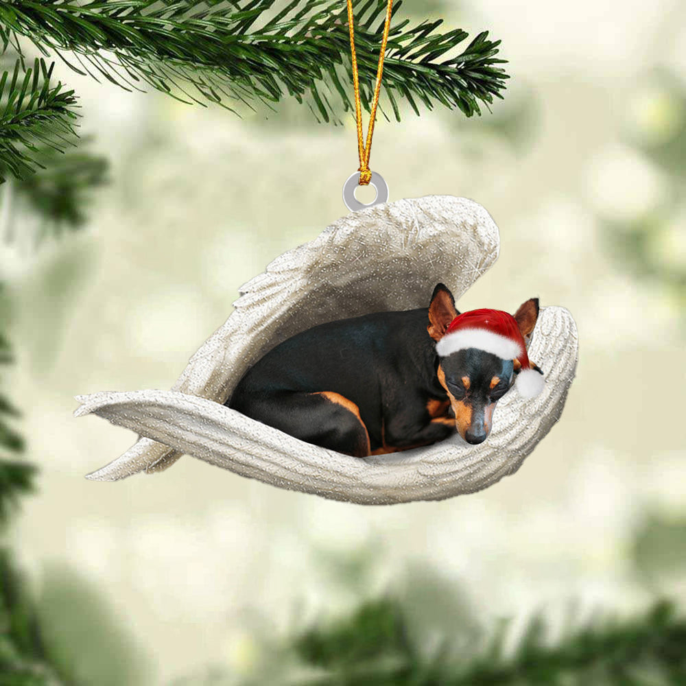 Miniature Pinscher Sleeping Angel Christmas Ornament - OKBANDS