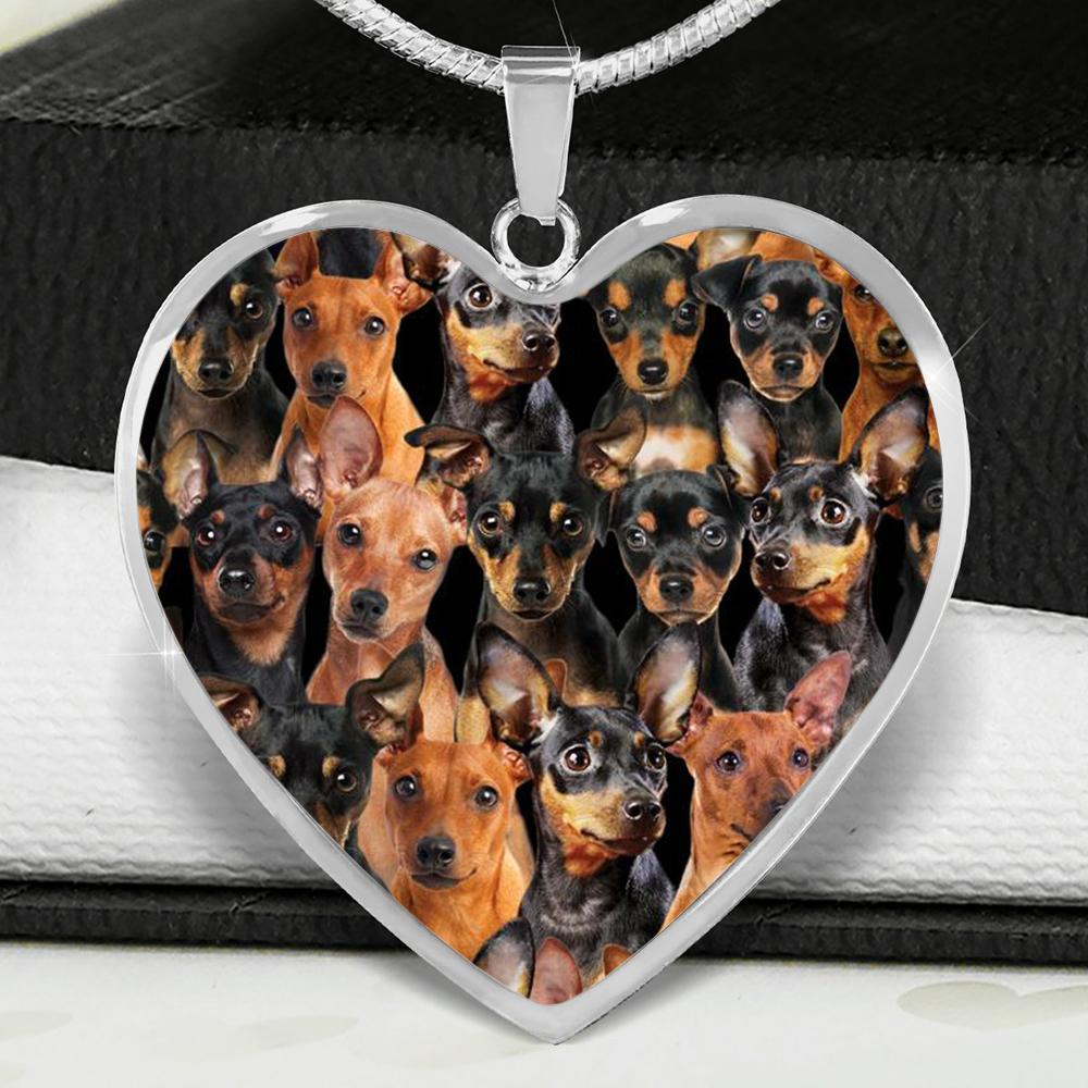 A Bunch Of Miniature Pinschers Heart Necklace