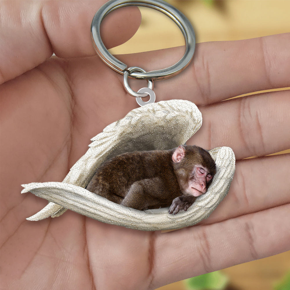 Monkey Sleeping Angel Acrylic Keychain