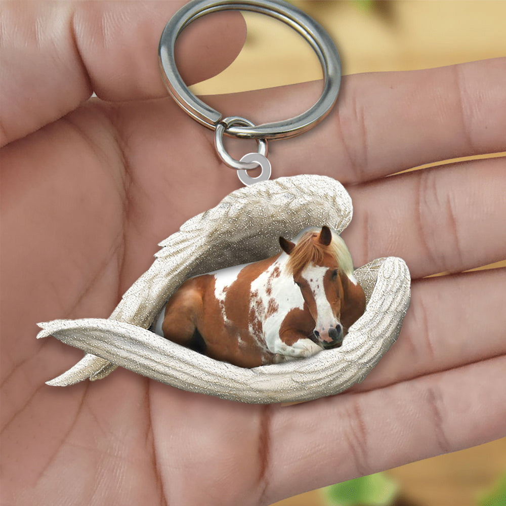 Paint Horse Sleeping Angel Acrylic Keychain