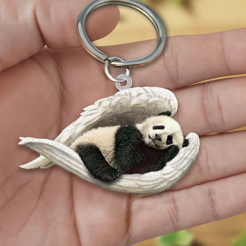 Panda Sleeping Angel Acrylic Keychain