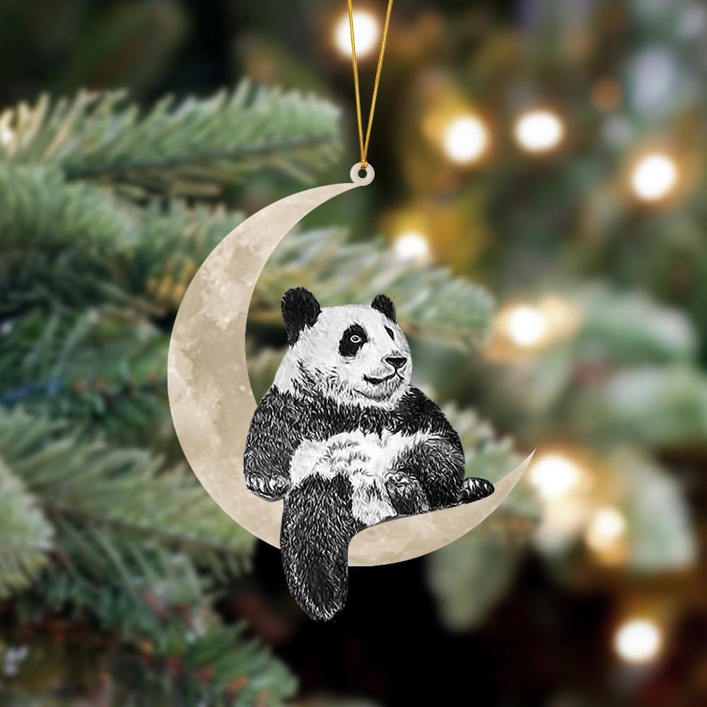 Panda Sits On The Moon Hanging Ornament