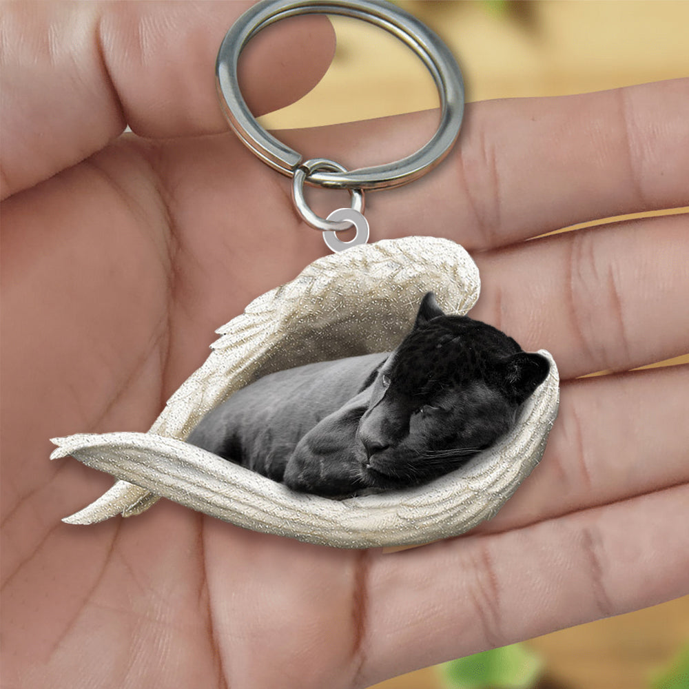 Panther Sleeping Angel Acrylic Keychain