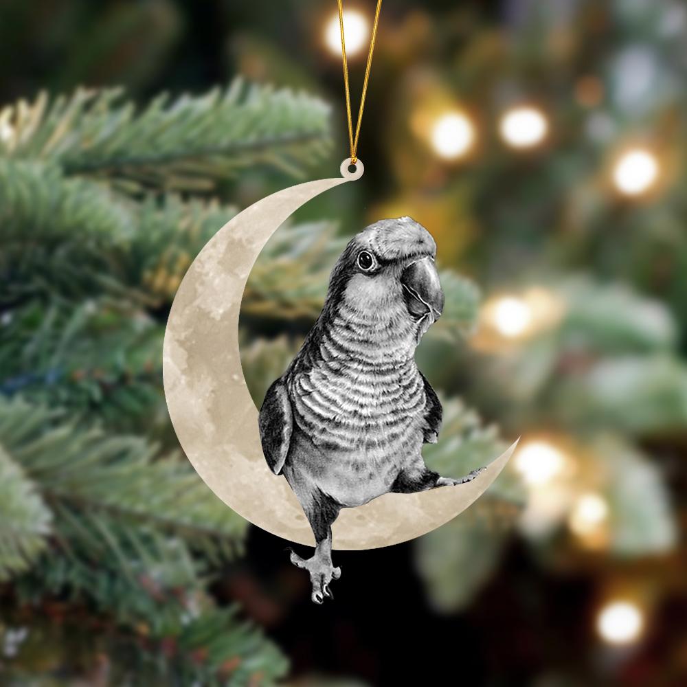 Parrot Sits On The Moon Hanging Ornament