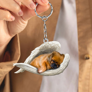 Pekingese Sleeping Angel Acrylic Keychain