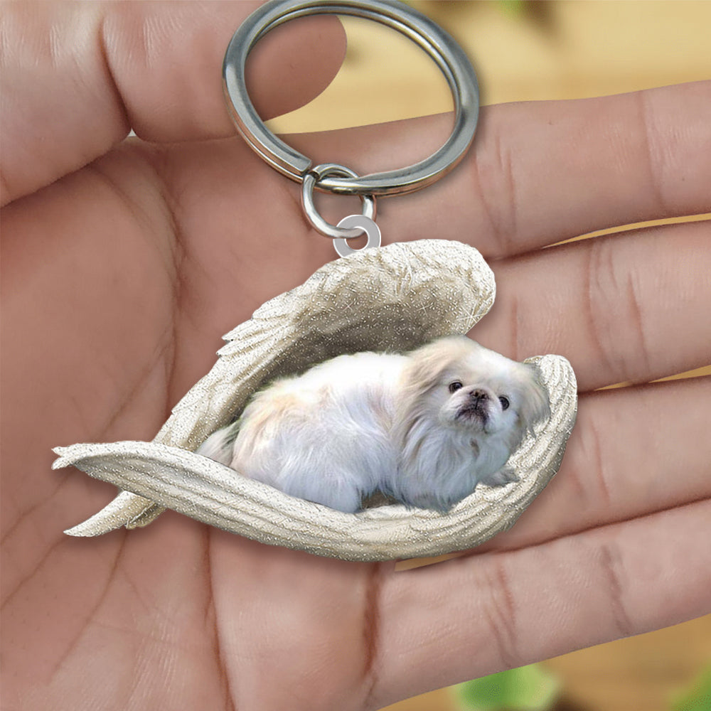 Pekingese Sleeping Angel Acrylic Keychain