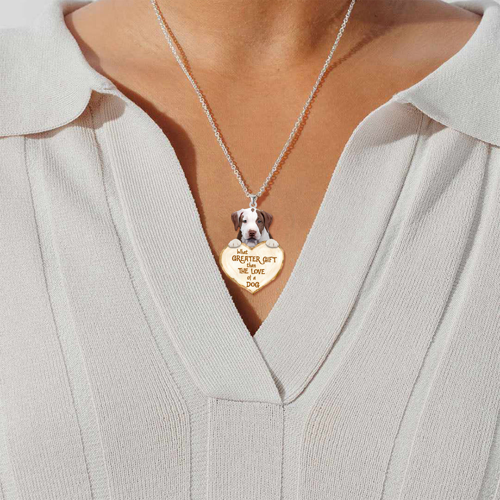 PitBull1-What Greater Gift Than The Love Of Dog Stainless Steel Necklace