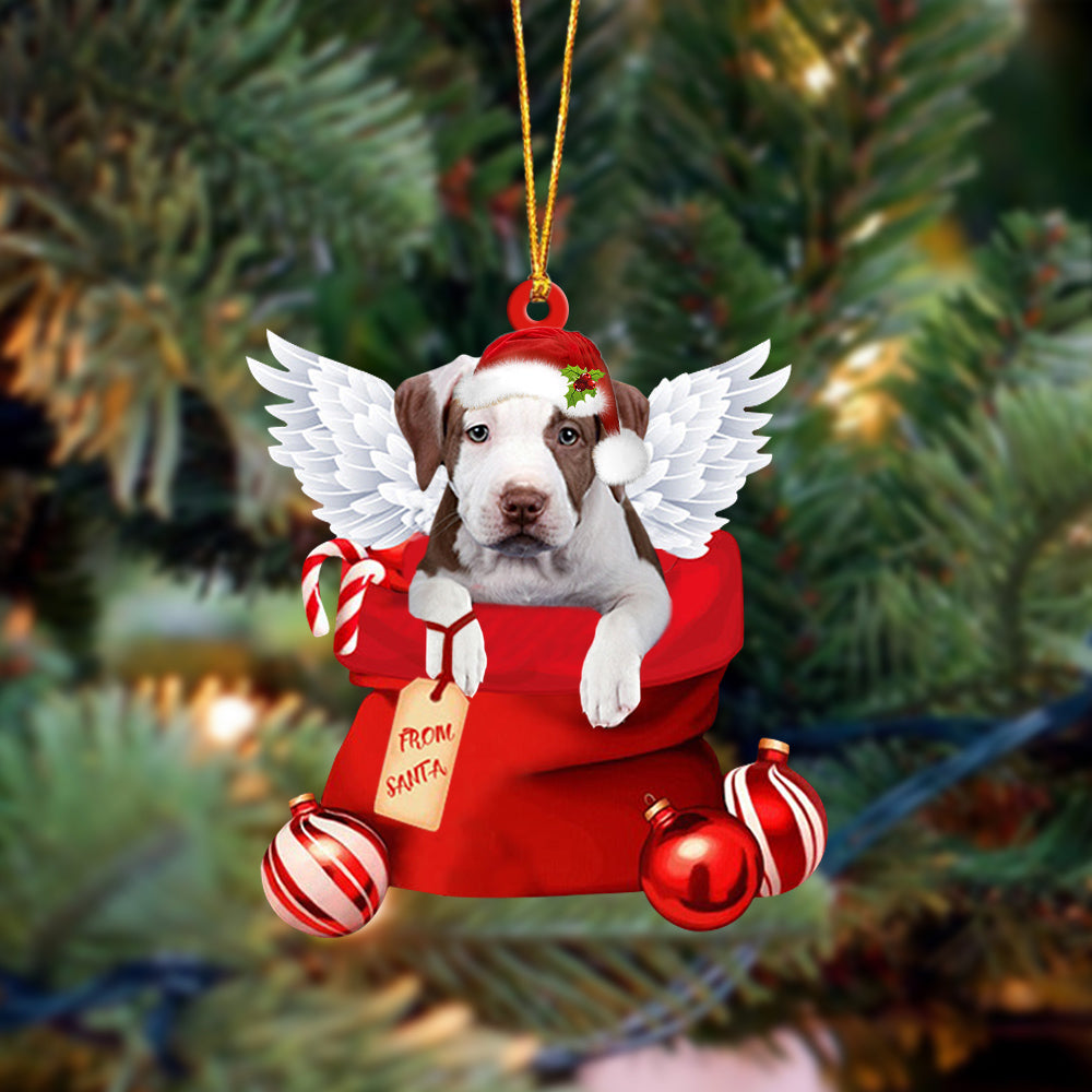 Pit Bull Angel Gift From Santa Christmas Ornament