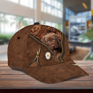 Pitbull03 Holding Daisy Unisex Cap