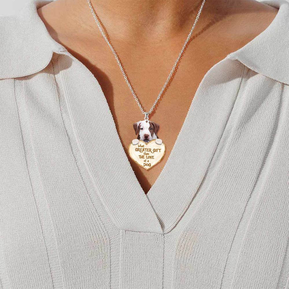 Pitbull4  -What Greater Gift Than The Love Of Dog Stainless Steel Necklace