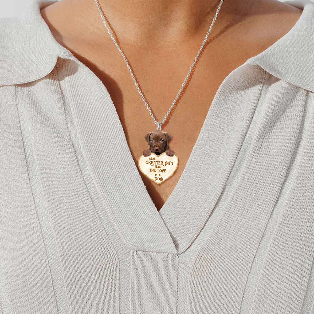 Pitbull5 -What Greater Gift Than The Love Of Dog Stainless Steel Necklace
