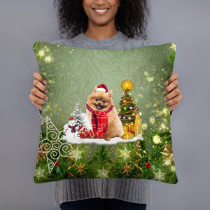 Pomeranian Merry Christmas Pillow Case