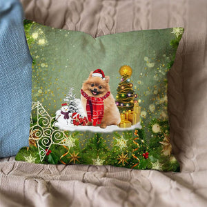 Pomeranian Merry Christmas Pillow Case