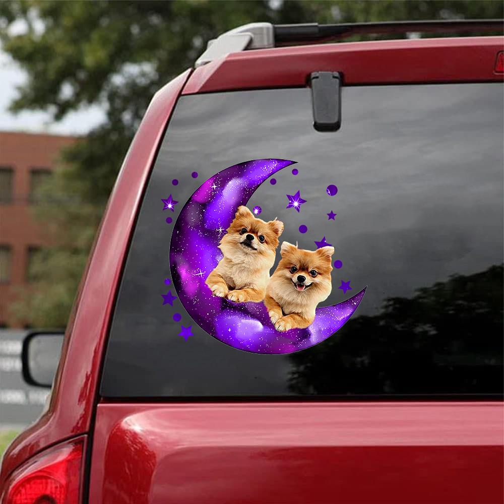 Pomeranian I Love You To The Moon Decal