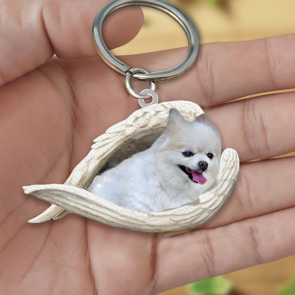 Pomeranian02 Sleeping Angel Acrylic Keychain