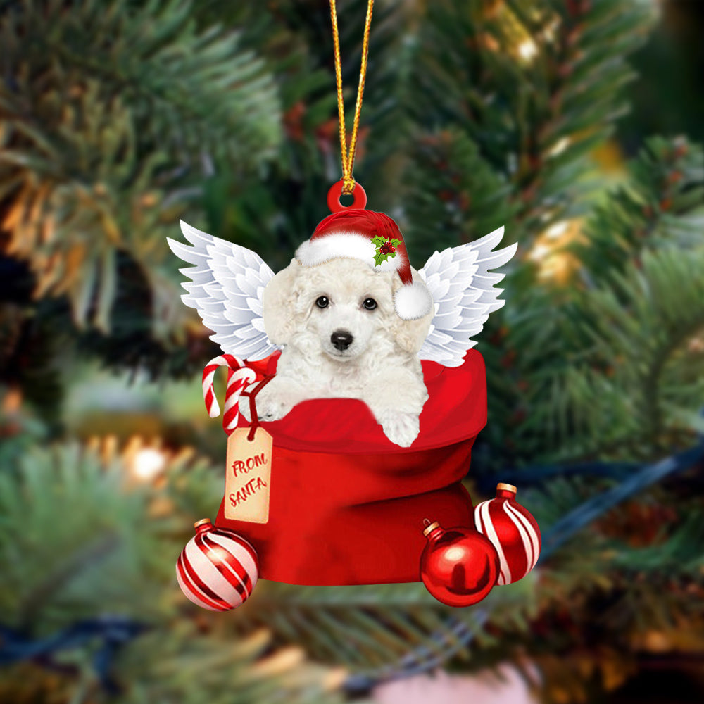 Poodle 02 Angel Gift From Santa Christmas Ornament