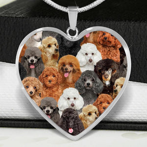 A Bunch Of Poodles Heart Necklace