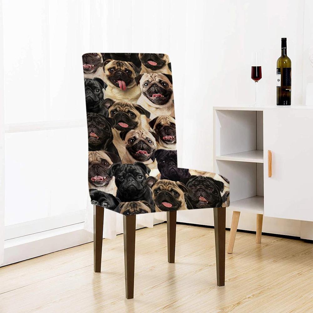 A Bunch Of Pugs Chair Cover/Great Gift Idea For Dog Lovers