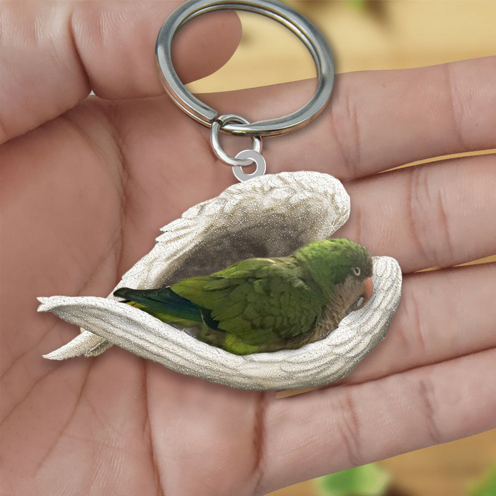 Quacker Parrot Sleeping Angel Acrylic Keychain