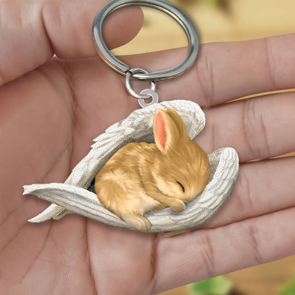 Rabbit Sleeping Angel Acrylic Keychain