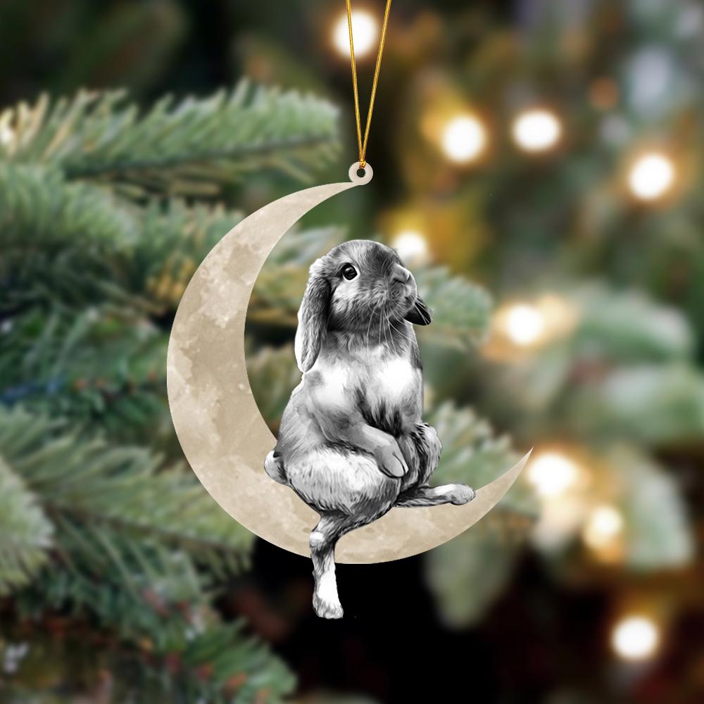 Rabbit Sits On The Moon Hanging Ornament