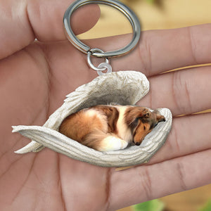 Rough Collie1 Sleeping Angel Acrylic Keychain