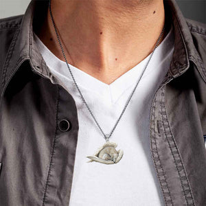 Saluki  Sleeping Angel Stainless Steel Necklace