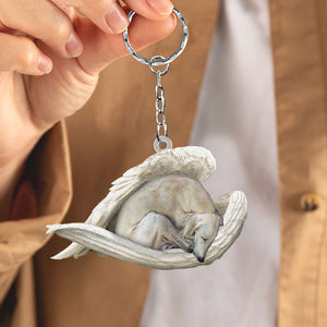 Saluki Sleeping Angel Acrylic Keychain